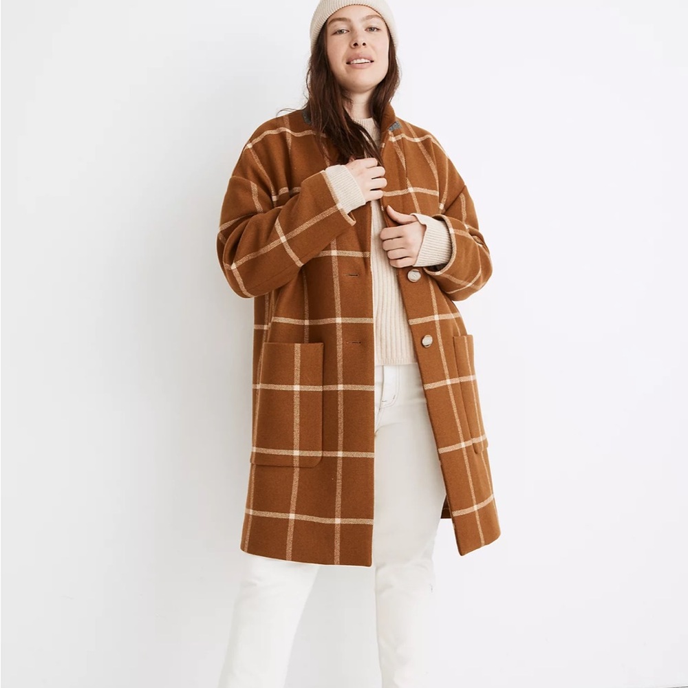 Madewell Windowpane Elmcourt Coat in Insuluxe Fabric